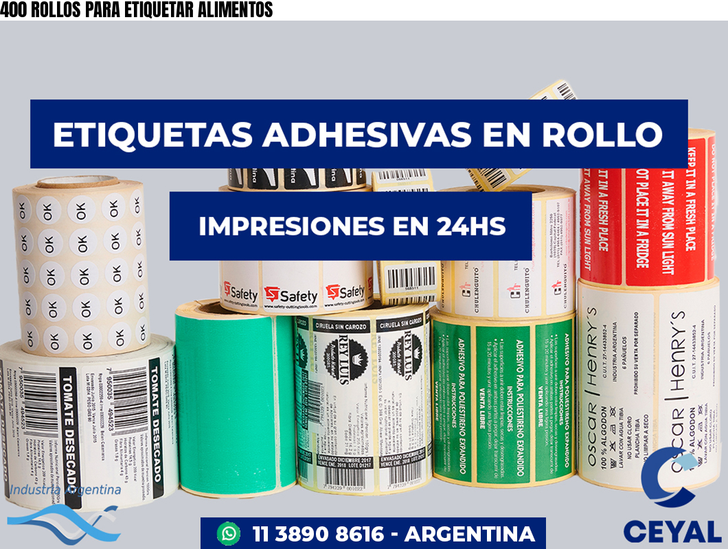 400 ROLLOS PARA ETIQUETAR ALIMENTOS