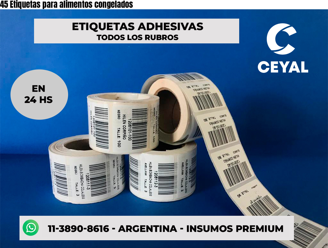 45 Etiquetas para alimentos congelados