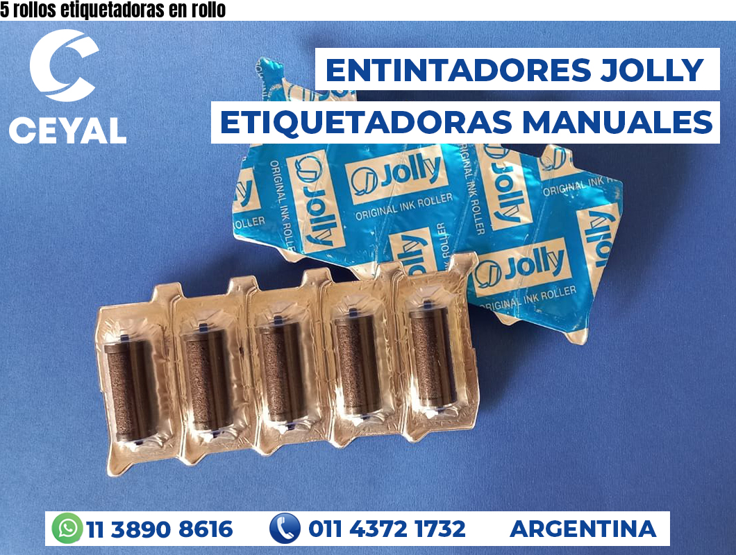 5 rollos etiquetadoras en rollo