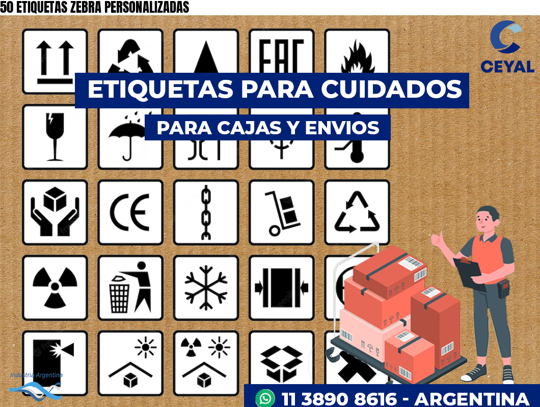 50 ETIQUETAS ZEBRA PERSONALIZADAS
