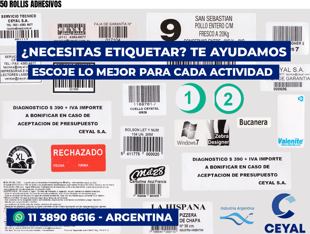 50 ROLLIS ADHESIVOS