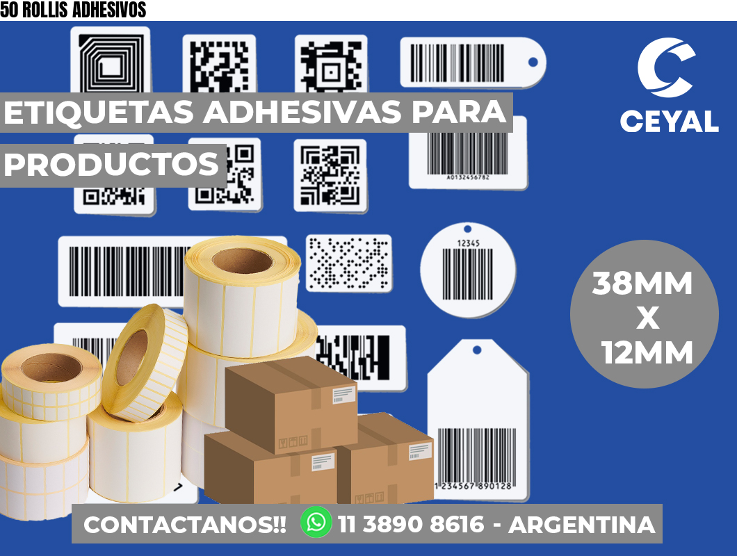 50 ROLLIS ADHESIVOS