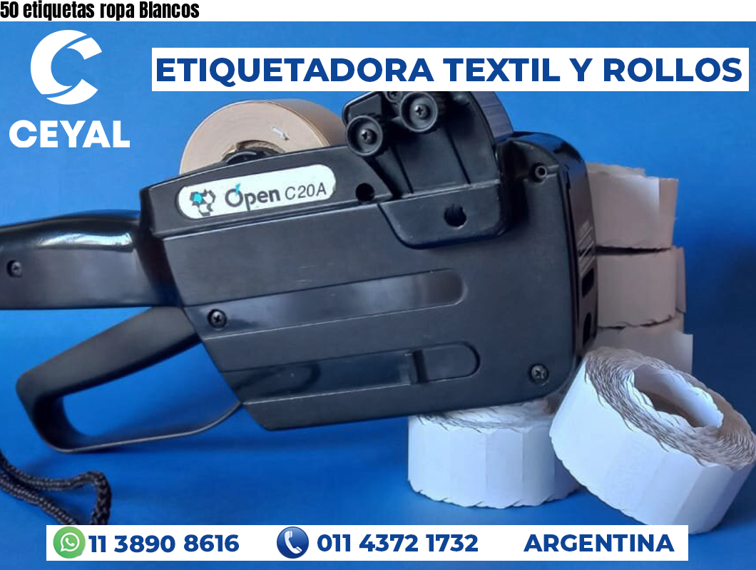 50 etiquetas ropa Blancos