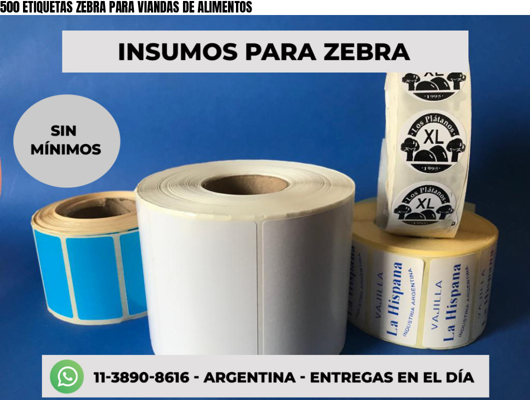 500 ETIQUETAS ZEBRA PARA VIANDAS DE ALIMENTOS