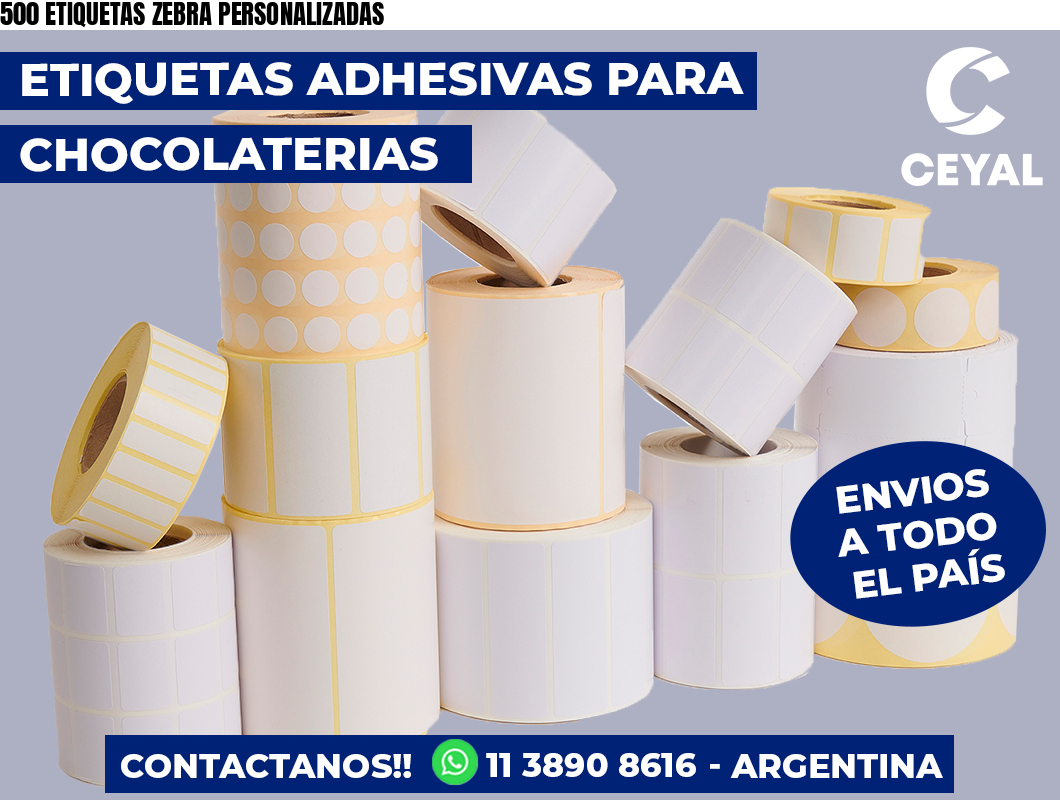 500 ETIQUETAS ZEBRA PERSONALIZADAS