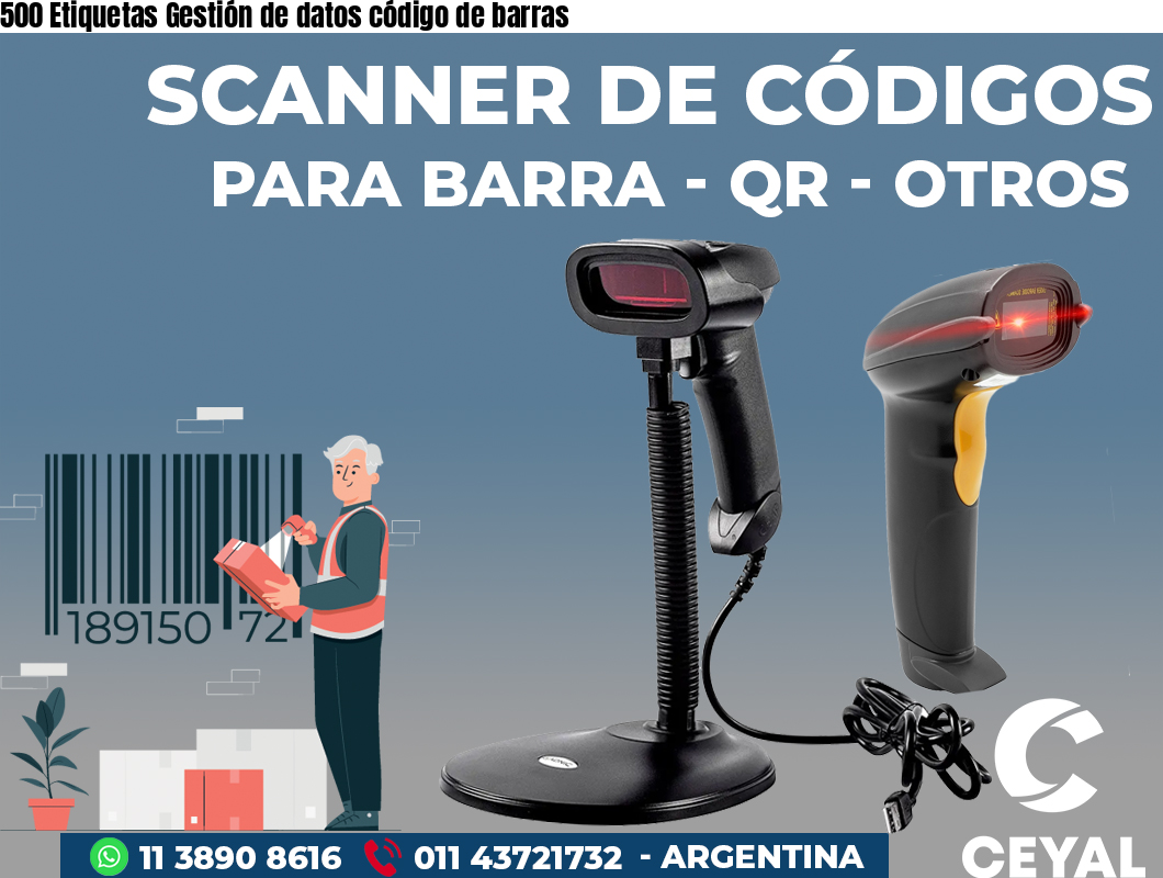 500 Etiquetas Gestión de datos código de barras