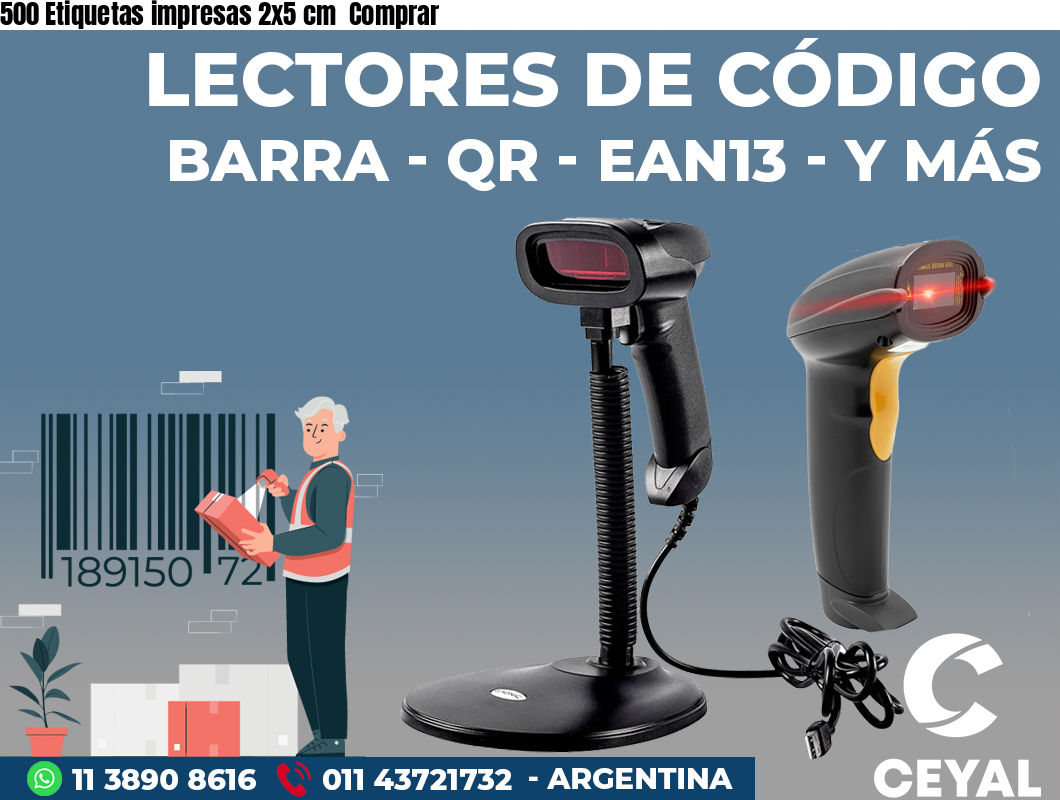 500 Etiquetas impresas 2x5 cm  Comprar