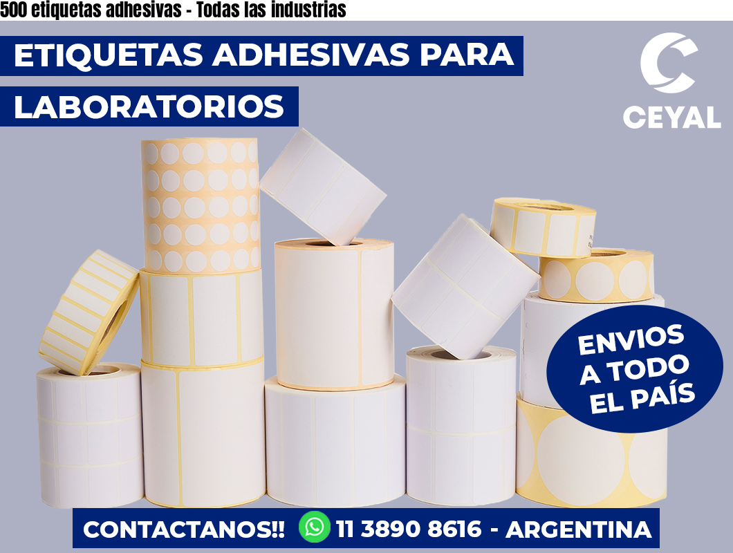 500 etiquetas adhesivas – Todas las industrias