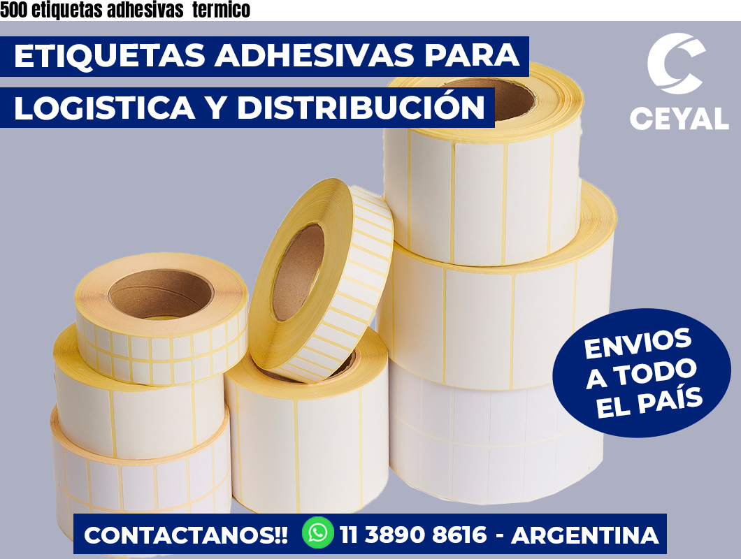 500 etiquetas adhesivas termico