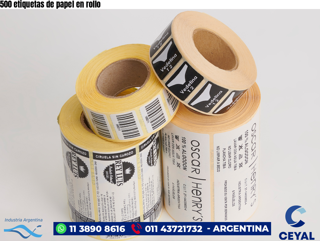 500 etiquetas de papel en rollo