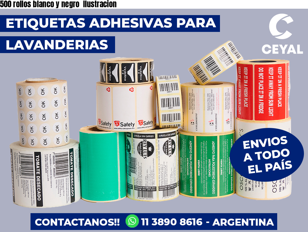500 rollos blanco y negro Ilustracion