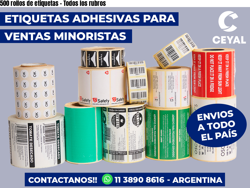 500 rollos de etiquetas - Todos los rubros