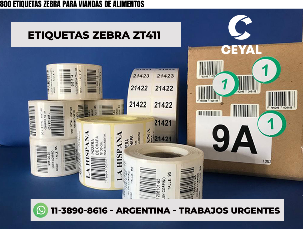 800 ETIQUETAS ZEBRA PARA VIANDAS DE ALIMENTOS