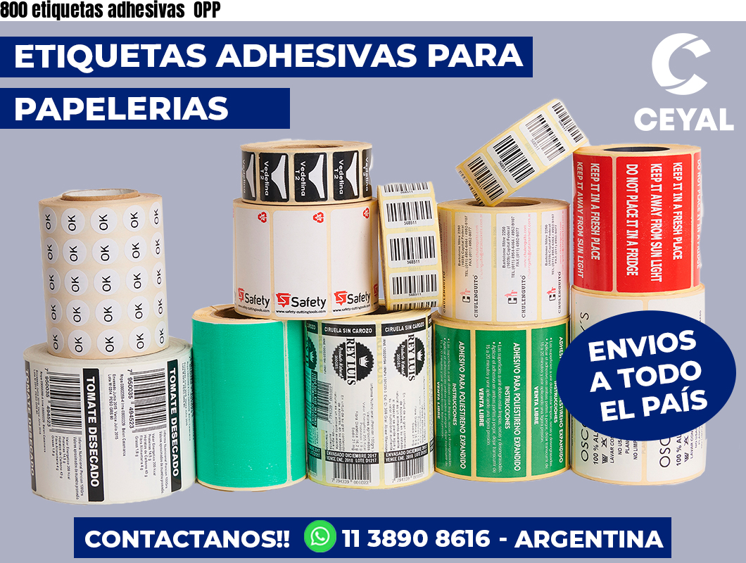 800 etiquetas adhesivas  OPP