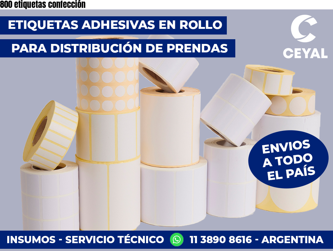 800 etiquetas confección