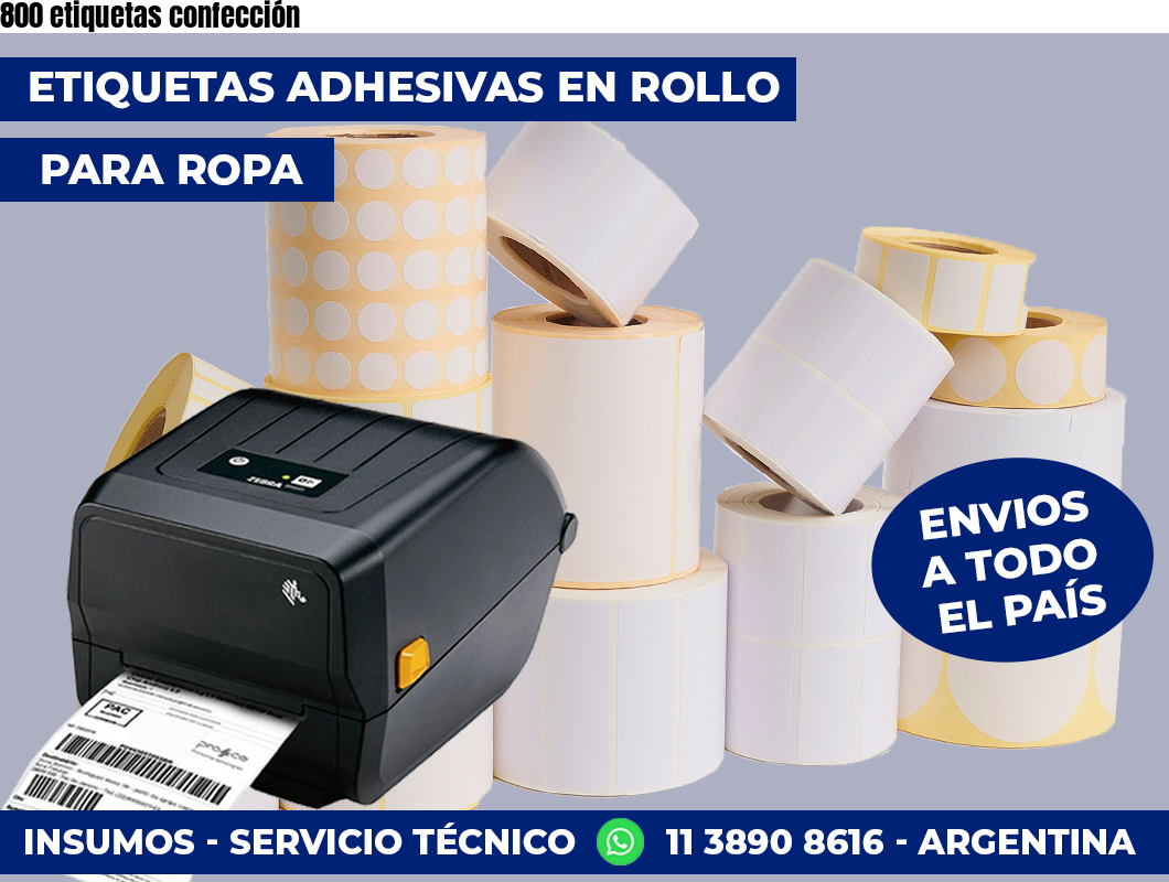 800 etiquetas confección