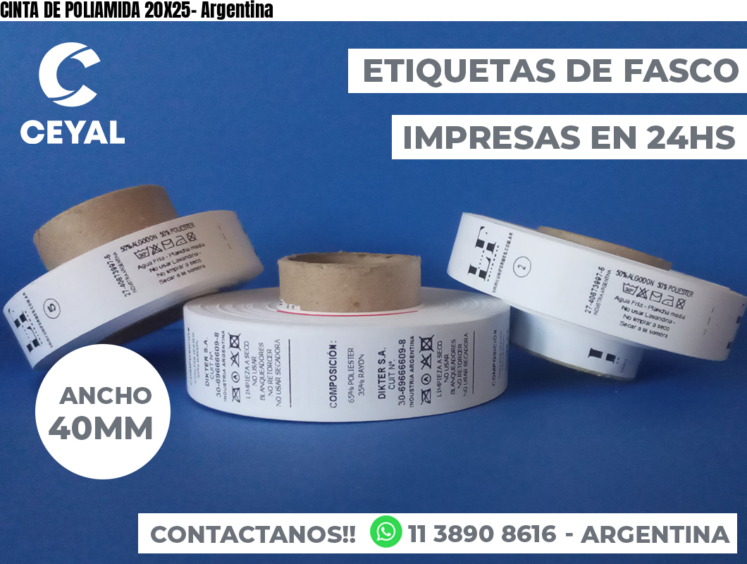 CINTA DE POLIAMIDA 20X25- Argentina