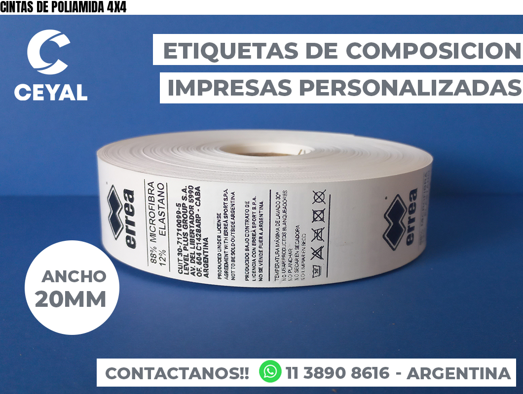 CINTAS DE POLIAMIDA 4X4