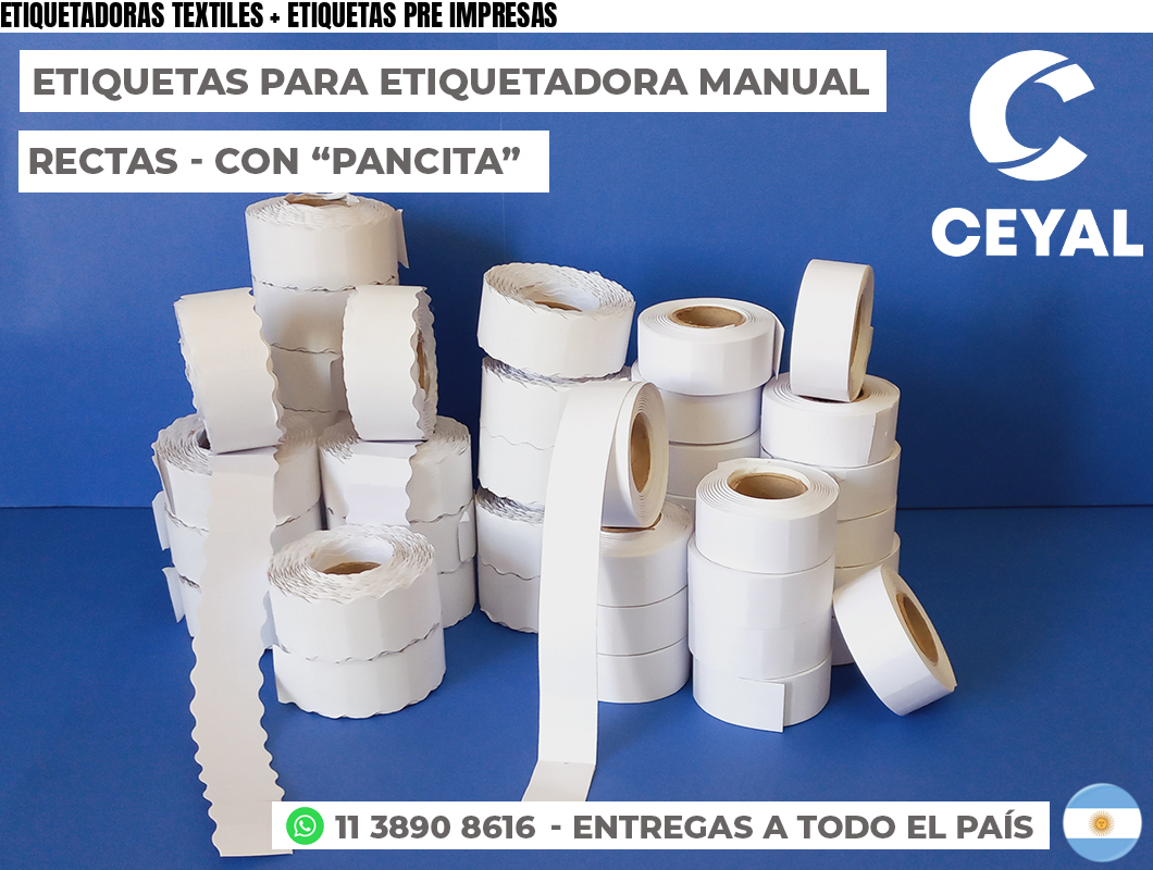 ETIQUETADORAS TEXTILES + ETIQUETAS PRE IMPRESAS