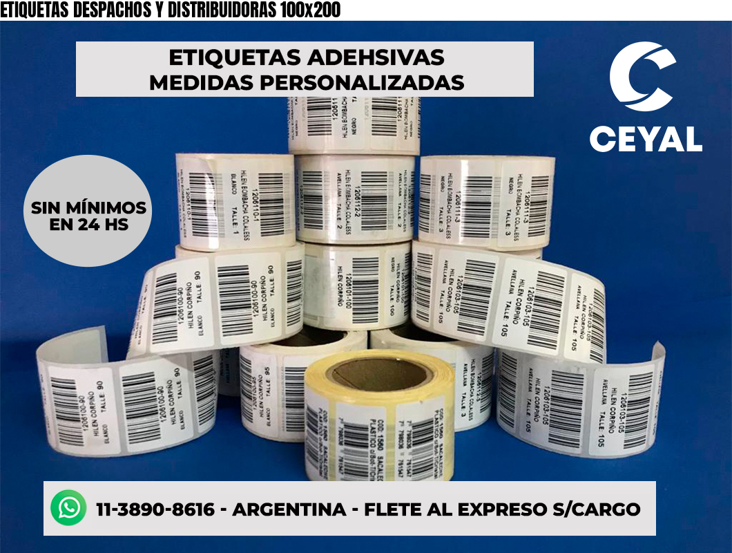 ETIQUETAS DESPACHOS Y DISTRIBUIDORAS 100x200