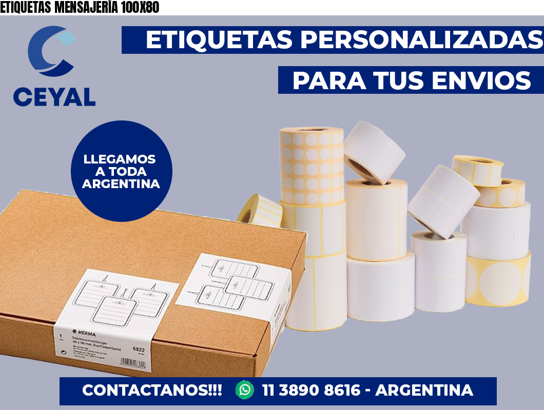 ETIQUETAS MENSAJERÍA 100X80