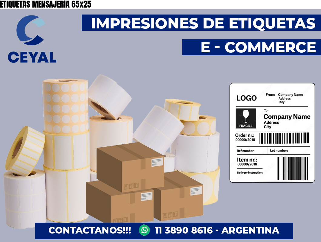 ETIQUETAS MENSAJERÍA 65×25