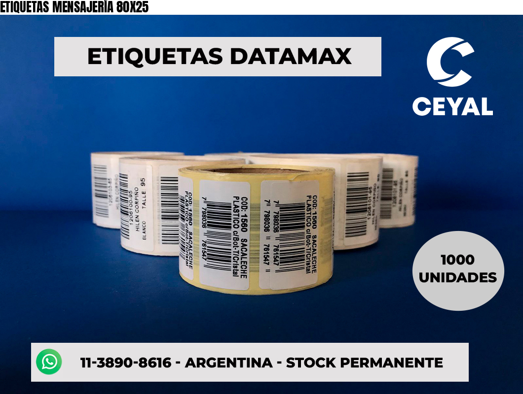 ETIQUETAS MENSAJERÍA 80X25