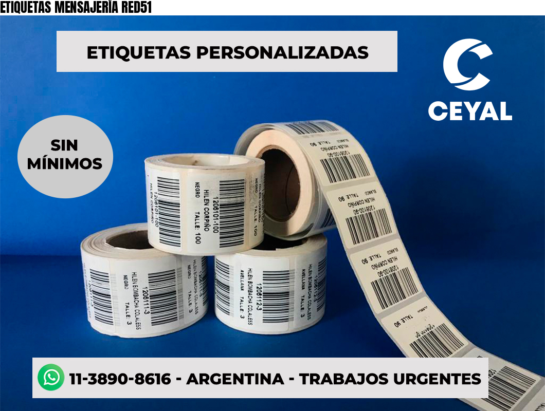 ETIQUETAS MENSAJERÍA RED51