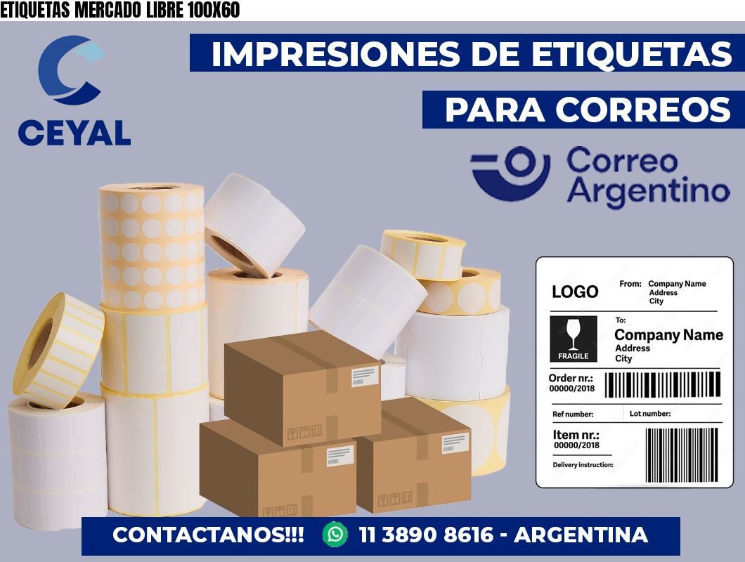 ETIQUETAS MERCADO LIBRE 100X60