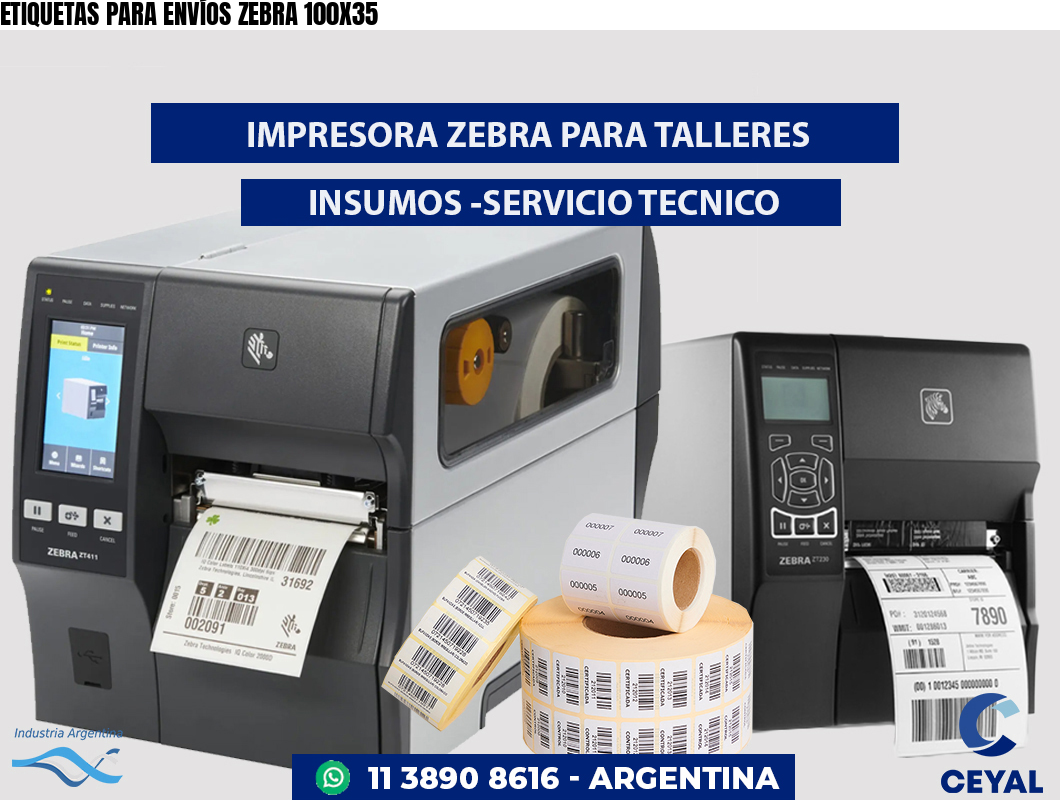 ETIQUETAS PARA ENVÍOS ZEBRA 100X35