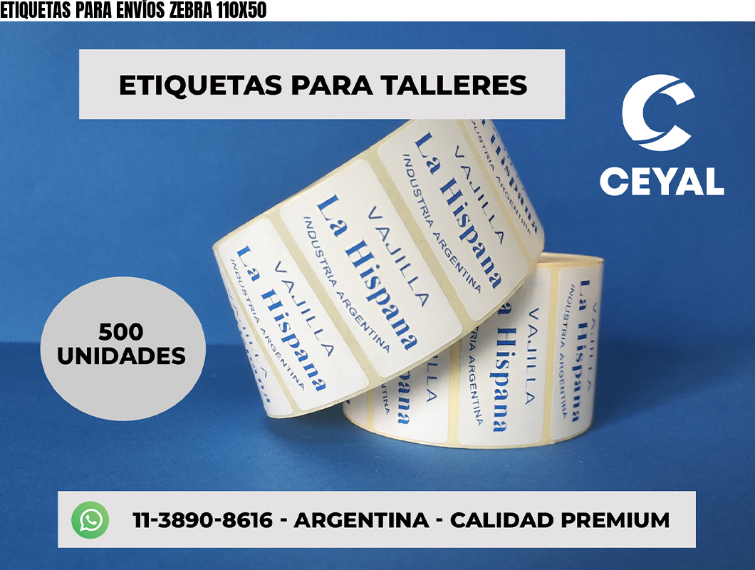 ETIQUETAS PARA ENVÍOS ZEBRA 110X50
