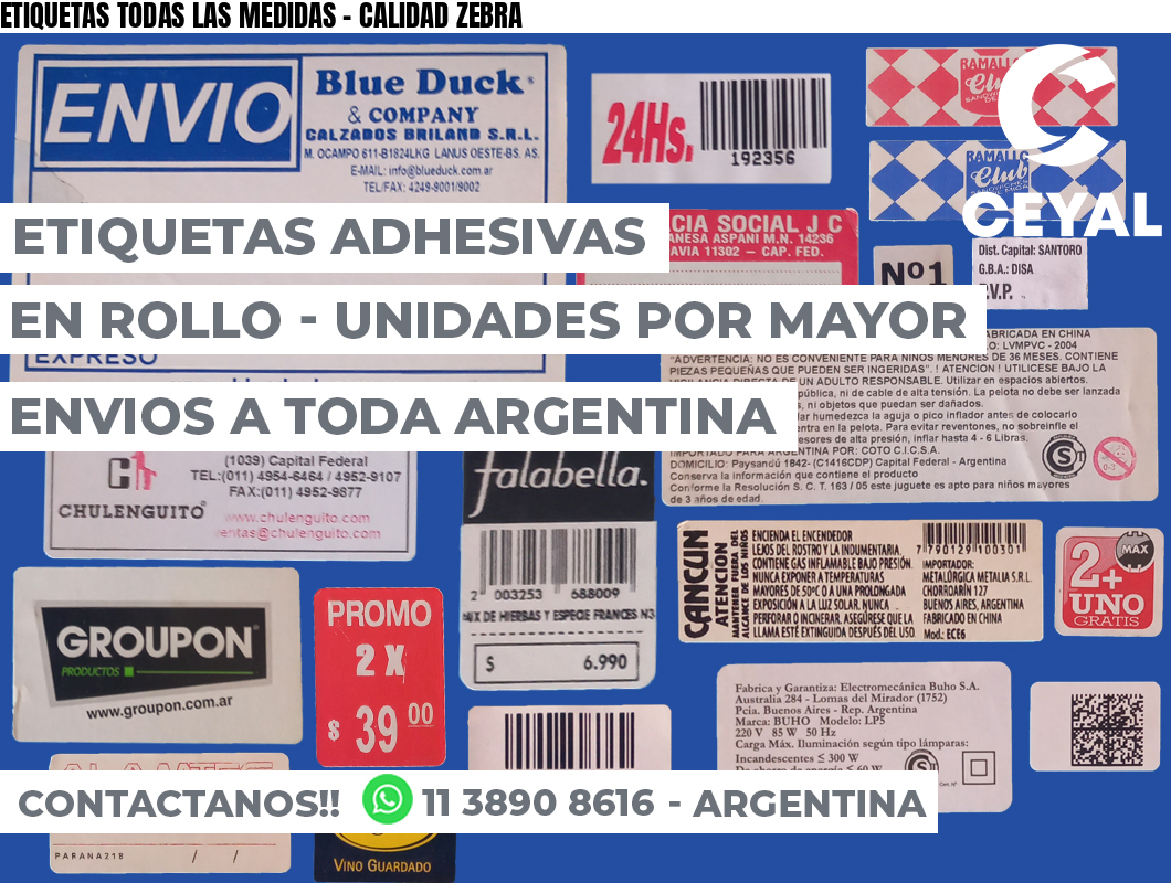 ETIQUETAS TODAS LAS MEDIDAS – CALIDAD ZEBRA