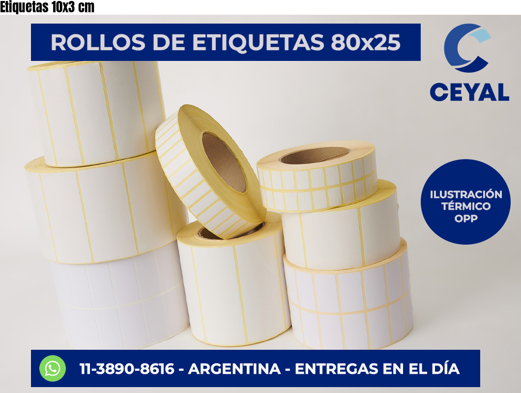Etiquetas 10×3 cm