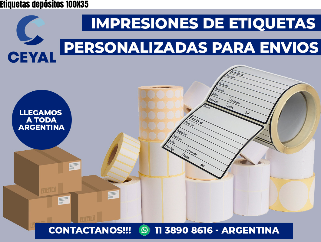 Etiquetas depósitos 100X35