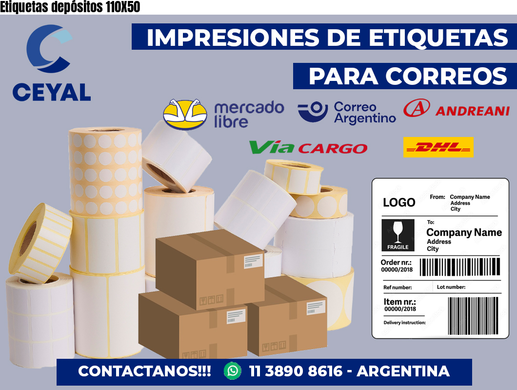 Etiquetas depósitos 110X50