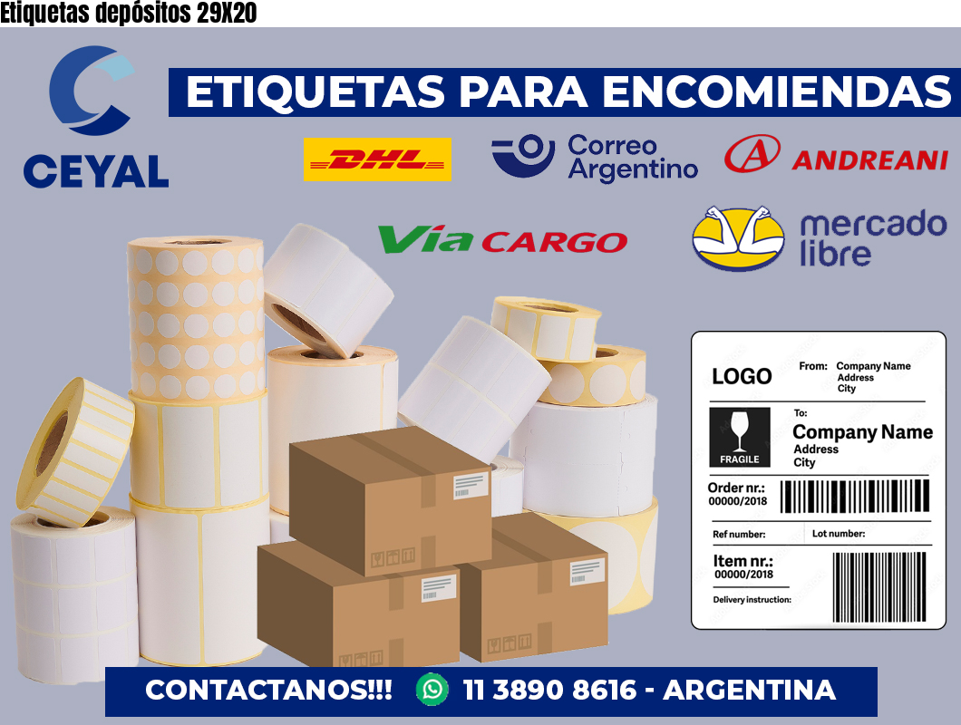 Etiquetas depósitos 29X20