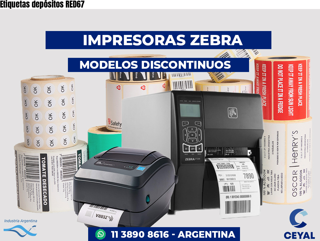 Etiquetas depósitos RED67