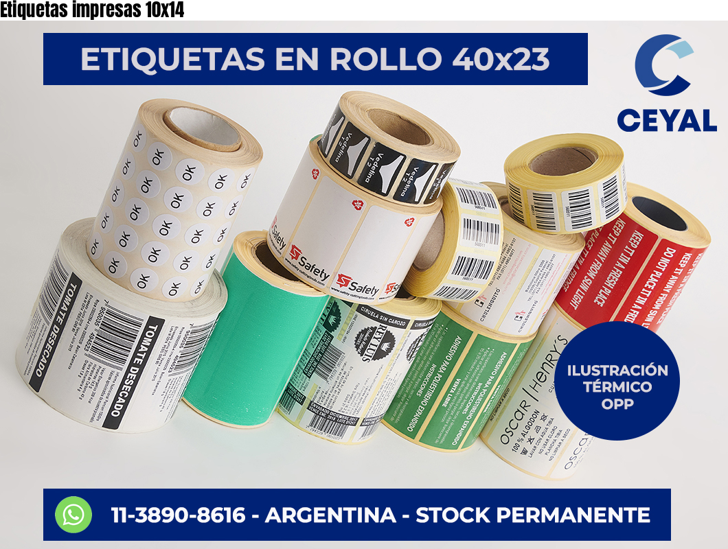 Etiquetas impresas 10×14