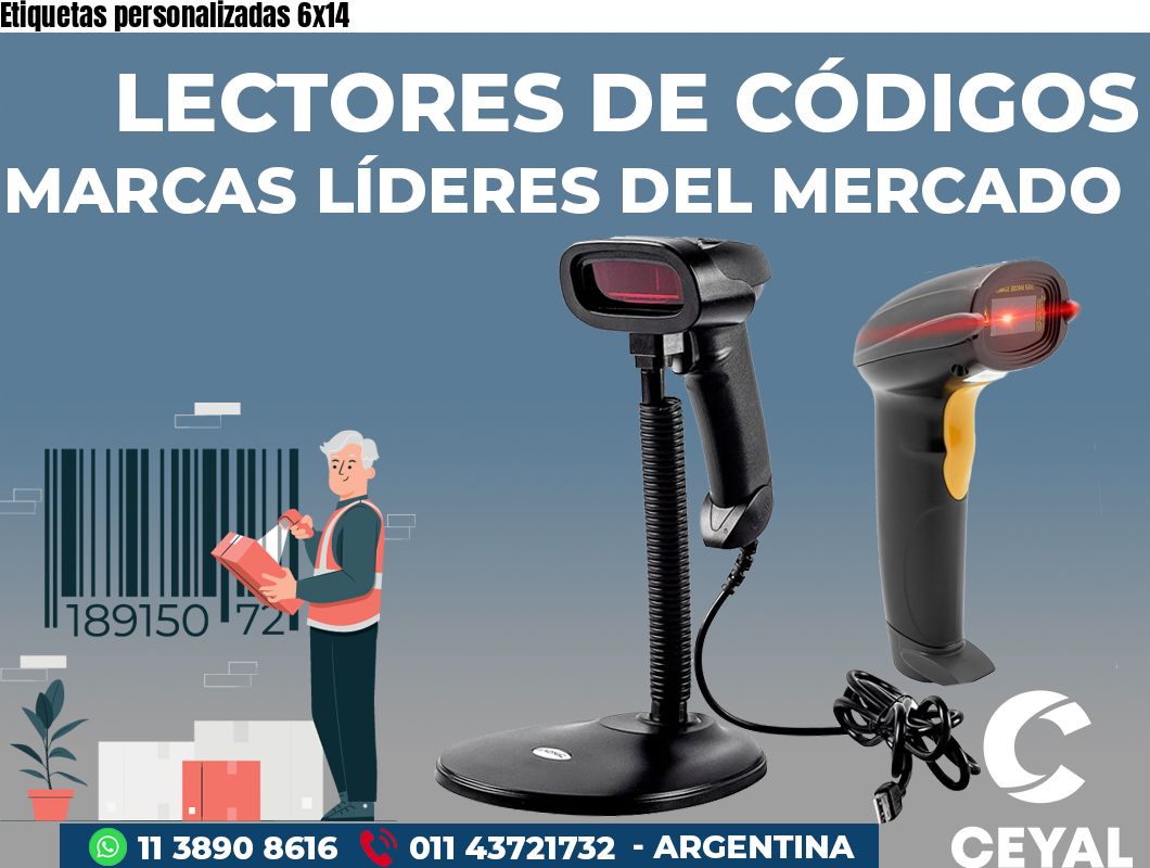 Etiquetas personalizadas 6x14 