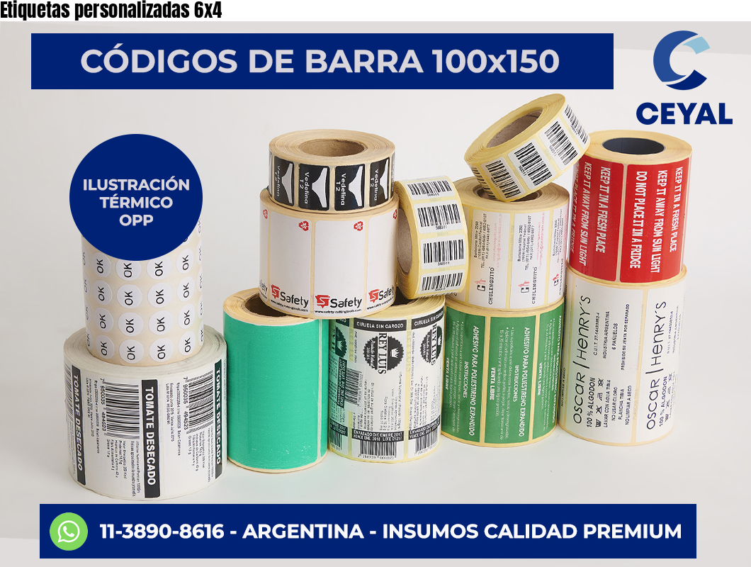 Etiquetas personalizadas 6×4