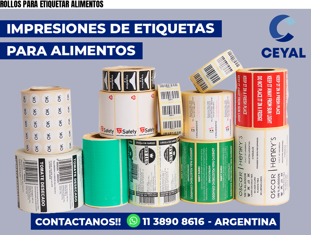 ROLLOS PARA ETIQUETAR ALIMENTOS