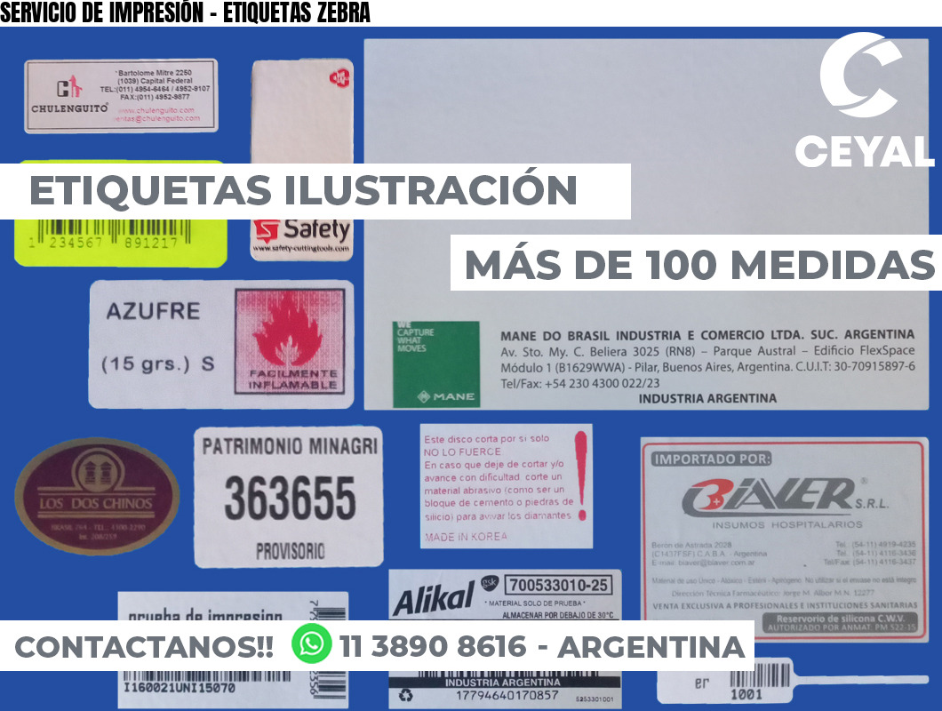 SERVICIO DE IMPRESIÓN – ETIQUETAS ZEBRA