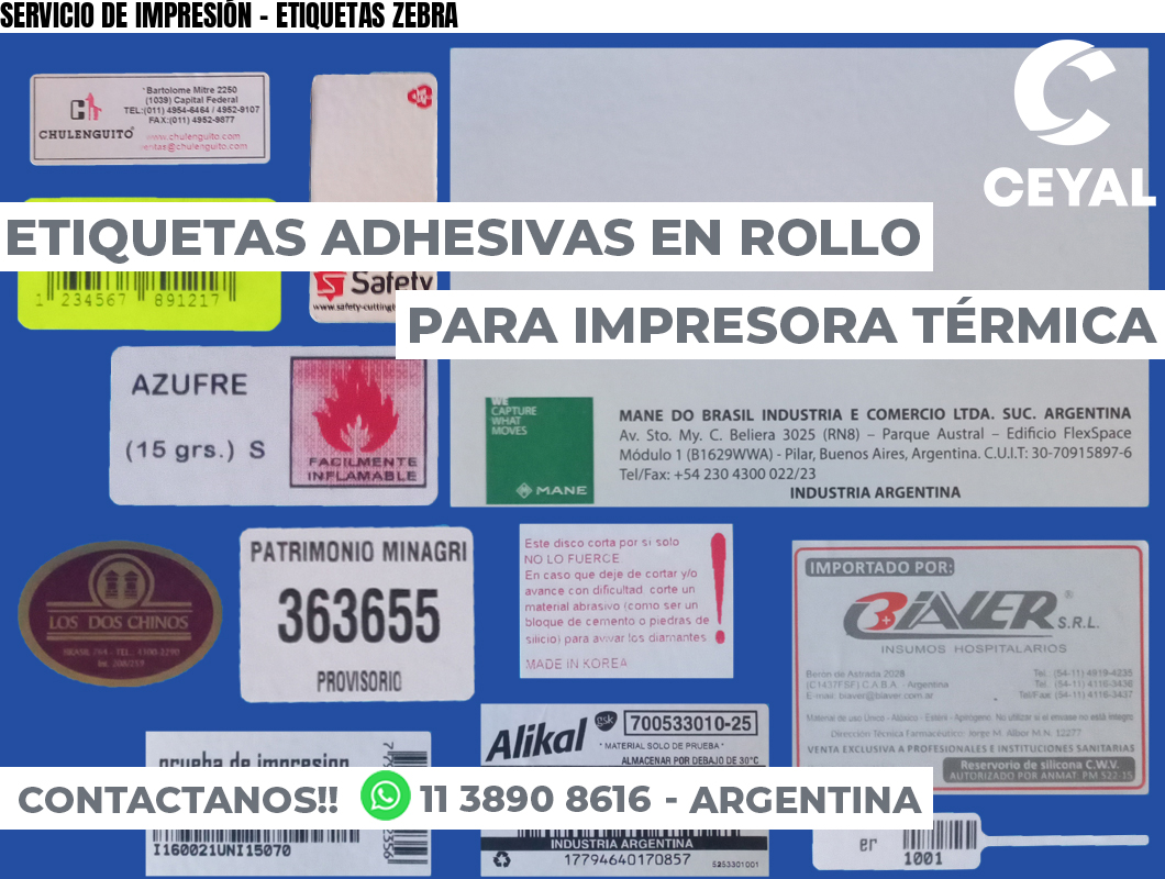 SERVICIO DE IMPRESIÓN – ETIQUETAS ZEBRA