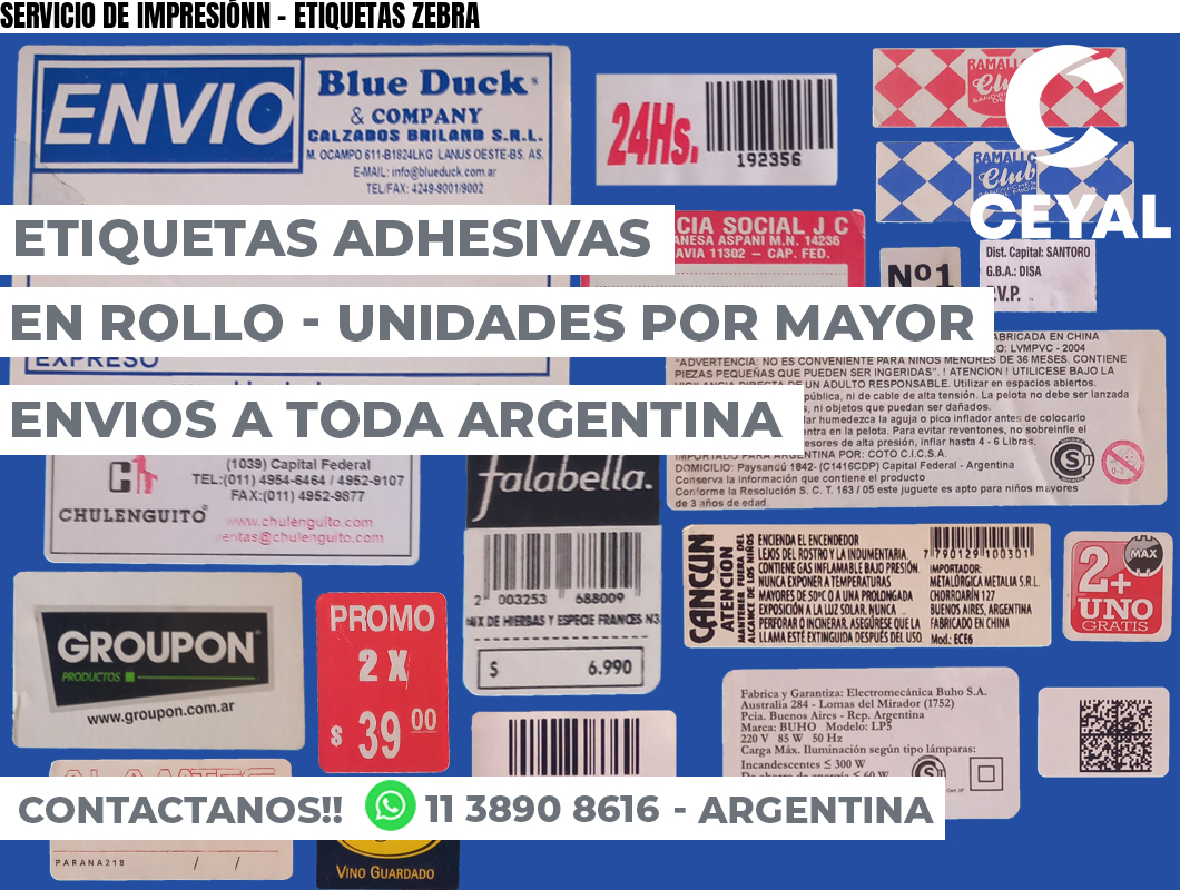 SERVICIO DE IMPRESIÓNN – ETIQUETAS ZEBRA