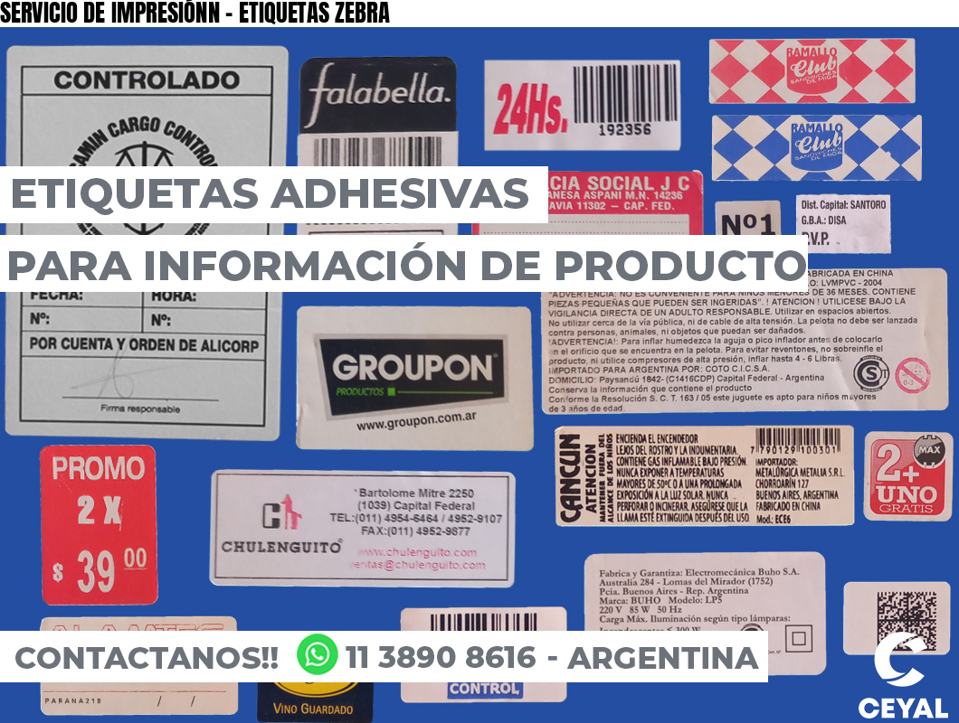 SERVICIO DE IMPRESIÓNN – ETIQUETAS ZEBRA