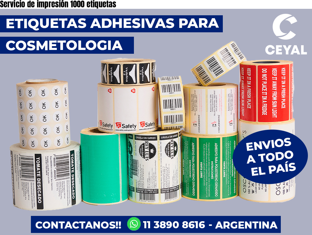 Servicio de impresión 1000 etiquetas