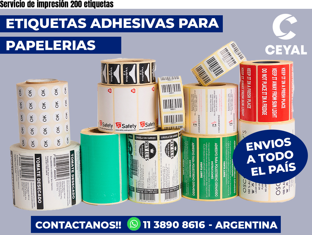 Servicio de impresión 200 etiquetas