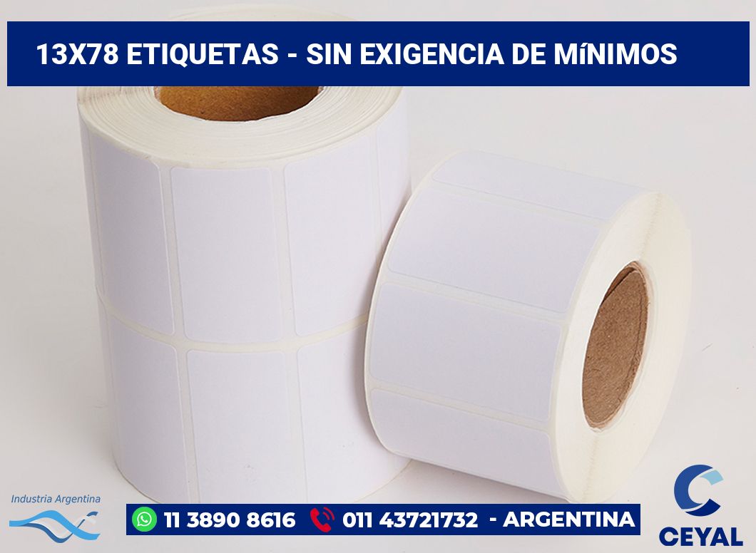 13×78 Etiquetas
