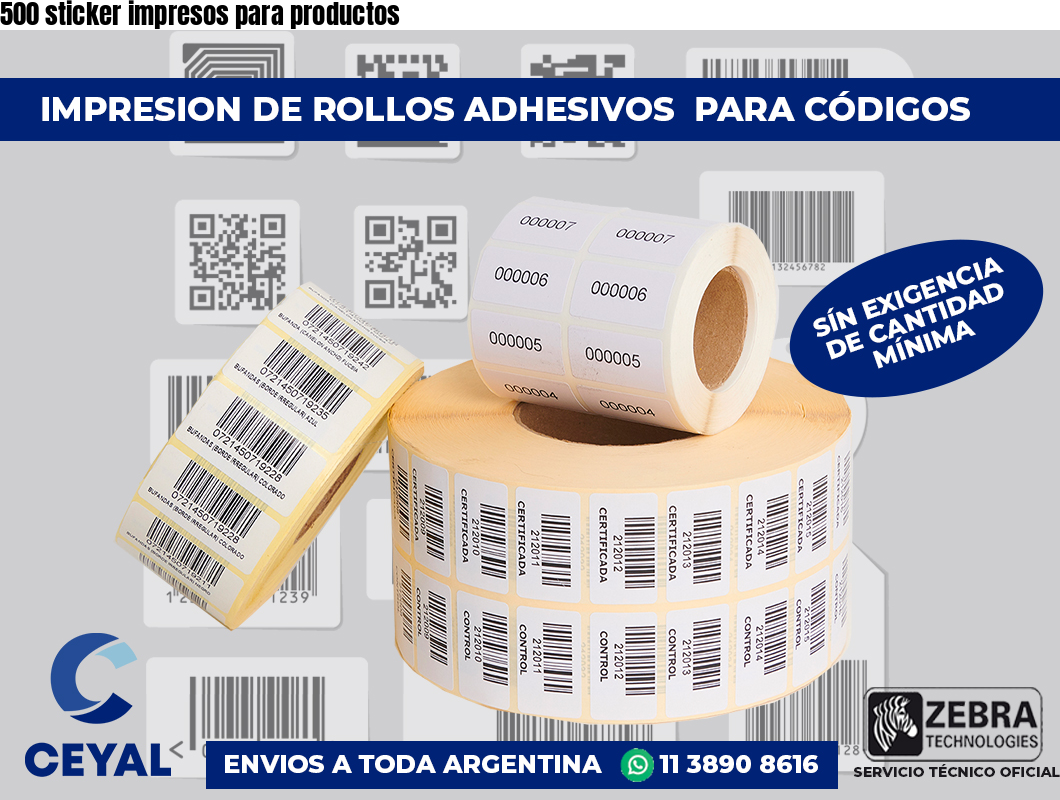 500 sticker impresos para productos