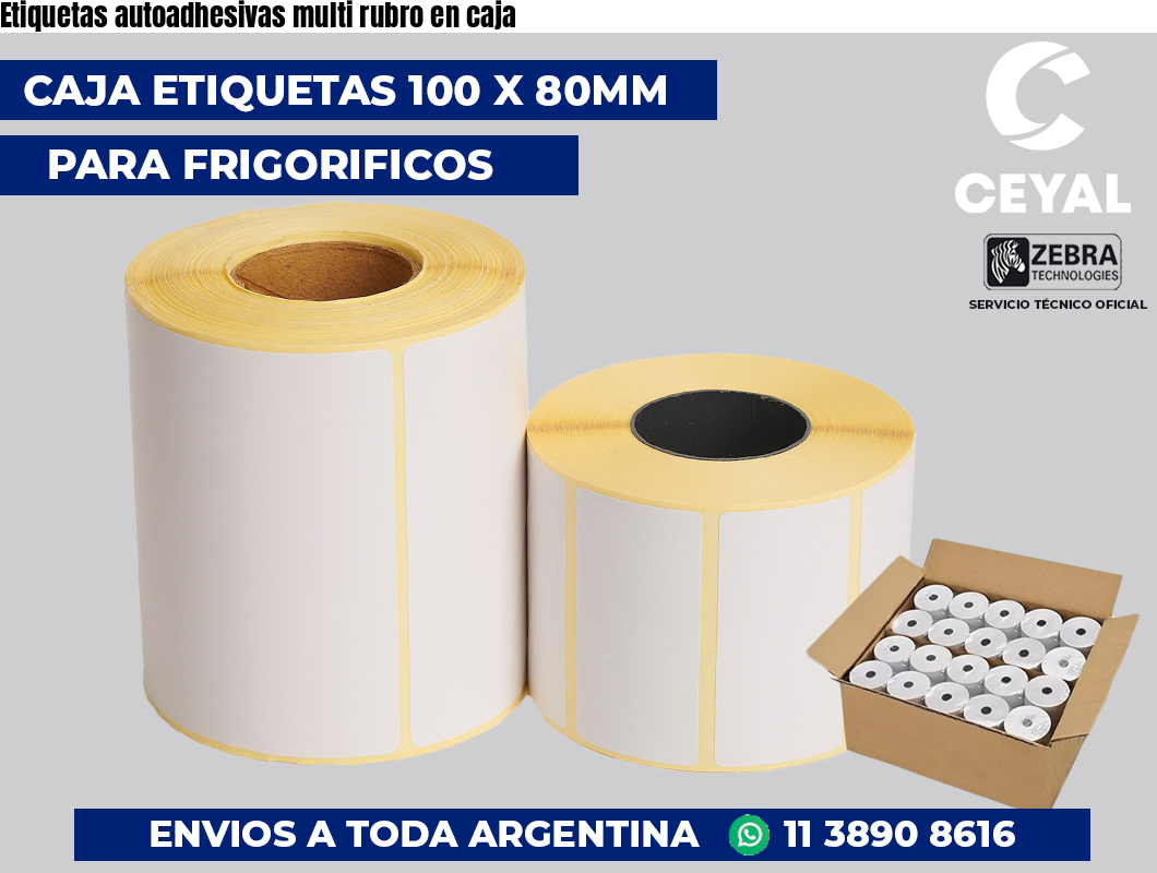 Etiquetas autoadhesivas multi rubro en caja